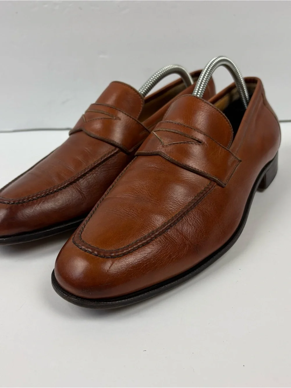 Gravati 15477 Men's Brown Leather Penny Loafers (500 Last) - Size 8.5 M